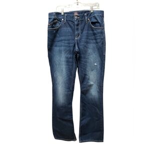 Rock & Republic Henlee Jeans Mens Size 36 Embroidered Straight Leg Button Pocket